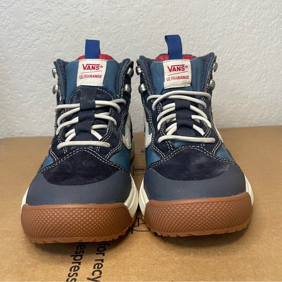 Vans Blue and White High-Top Athletic Shoes - Picture 3 of 9